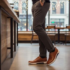 ZZHAP Men's Cognac Casual Oxford Shoes Sneakers, Sz 43 (US Men's 9.5)